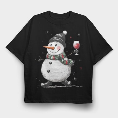 Winter Toast Snowman, Tricou Oversize Barbati (Unisex)
