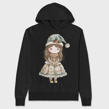 Winter Whimsy Girl, Hanorac Oversize Barbati (Unisex)