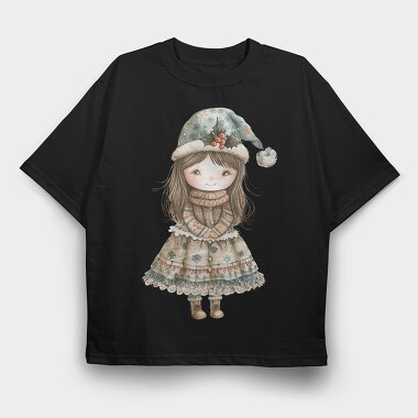 Winter Whimsy Girl, Tricou Oversize Barbati (Unisex)