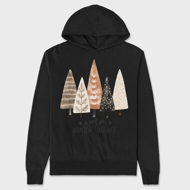 Winter Wishes Trees, Hanorac Oversize Barbati (Unisex)