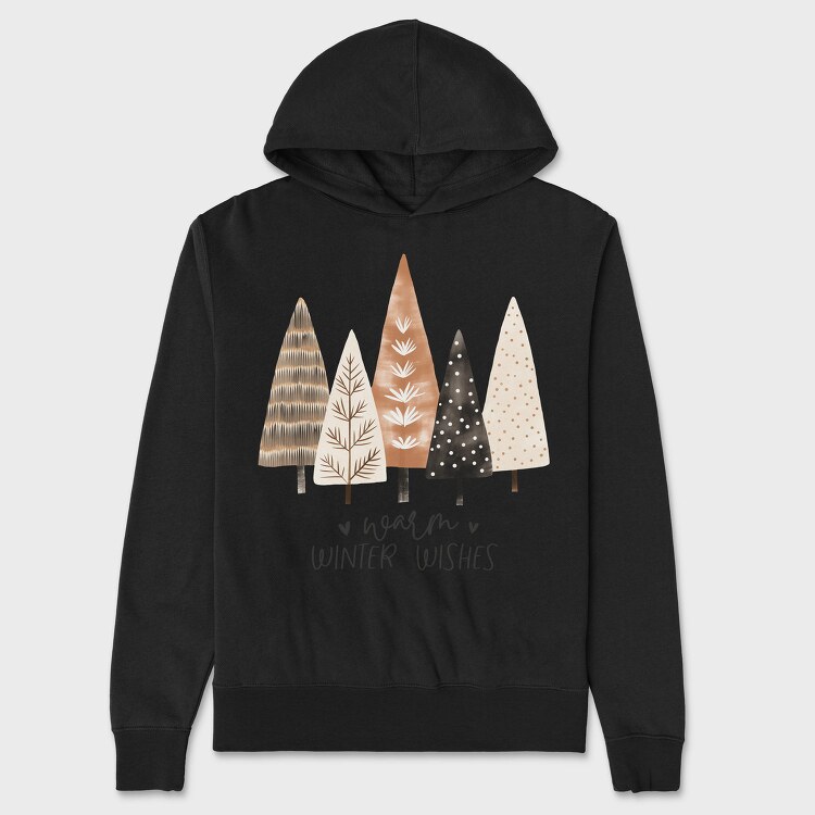 Winter Wishes Trees, Hanorac Oversize Barbati (Unisex)
