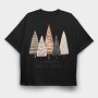 Winter Wishes Trees, Tricou Oversize Barbati (Unisex)