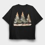 Winter Wonder Forest, Tricou Oversize Barbati (Unisex)