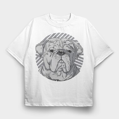 Dog Realistic Portrait, Tricou Oversize Barbati (Unisex)