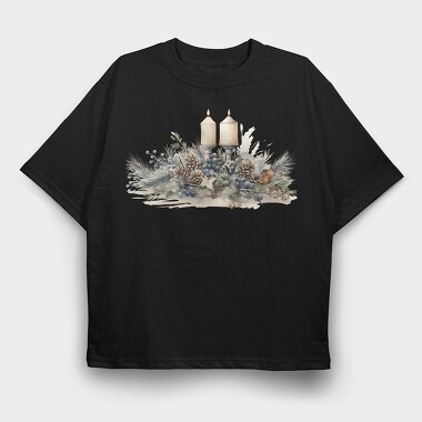 Winter Wonderland Candles, Tricou Oversize Barbati (Unisex)