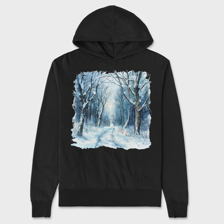 Winter Wonderland Forest, Hanorac Oversize Barbati (Unisex)