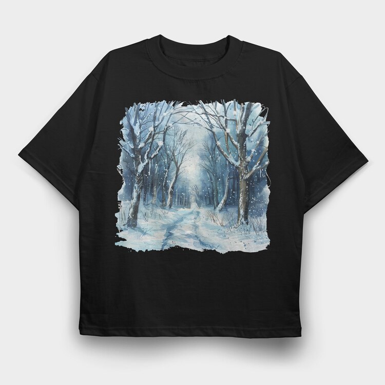 Winter Wonderland Forest, Tricou Oversize Barbati (Unisex)