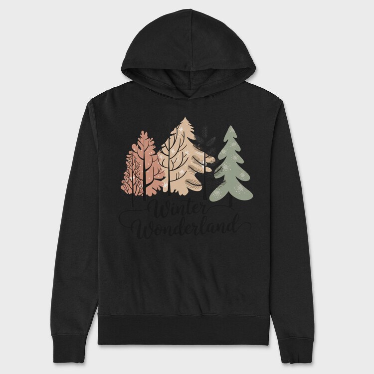 Winter Wonderland Trees, Hanorac Oversize Barbati (Unisex)