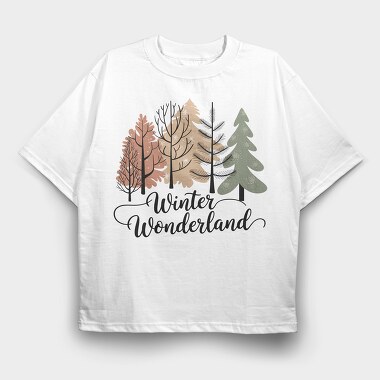 Winter Wonderland Trees, Tricou Oversize Barbati (Unisex)