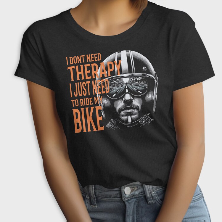 Biker Therapy Quote Bike, Tricou Femei