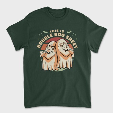 Double Boo Sheet Funny Halloween Ghosts Pun, Tricou Barbati (Unisex)