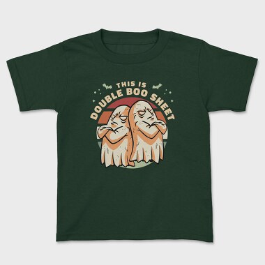 Double Boo Sheet Funny Halloween Ghosts Pun, Tricou Copii