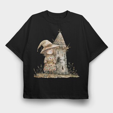 Witchy Hat Gnome, Tricou Oversize Barbati (Unisex)