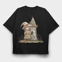 Witchy Hat Gnome, Tricou Oversize Barbati (Unisex)