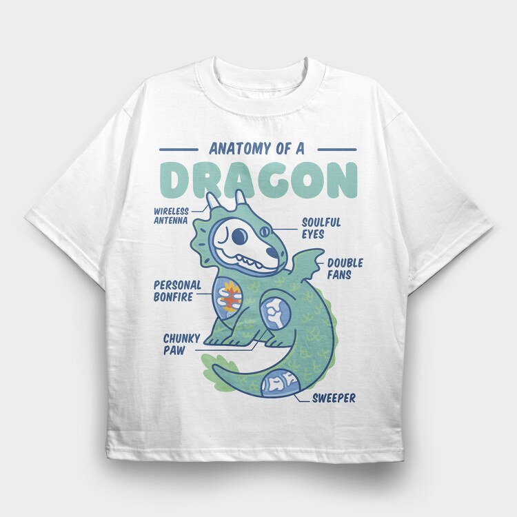 Dragon Anatomy, Tricou Oversize Barbati (Unisex)
