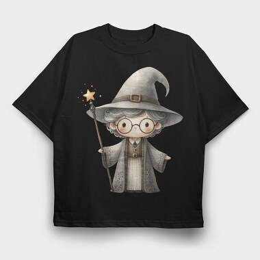 Wizard Hat Wand, Tricou Oversize Barbati (Unisex)