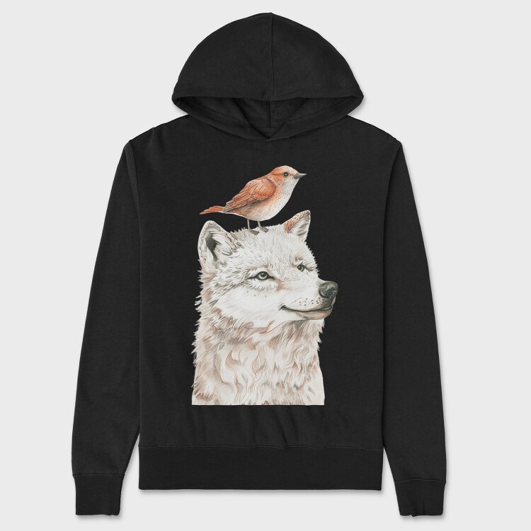 Wolf Bird Stack, Hanorac Oversize Barbati (Unisex)