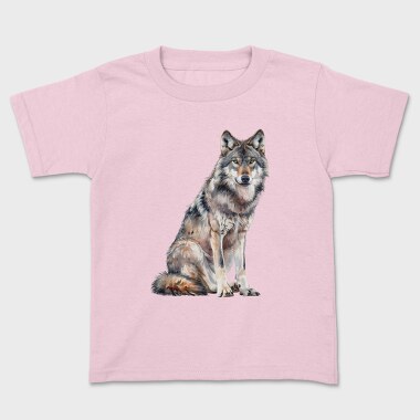 Wolf Sitting Calm, Tricou Copii