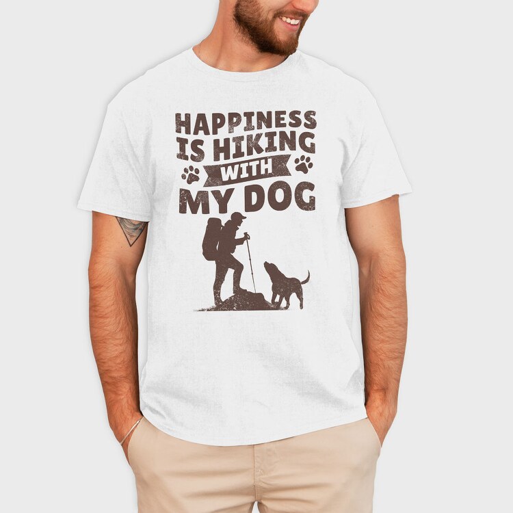 Hiking With Dog My, Tricou Barbati (Unisex)