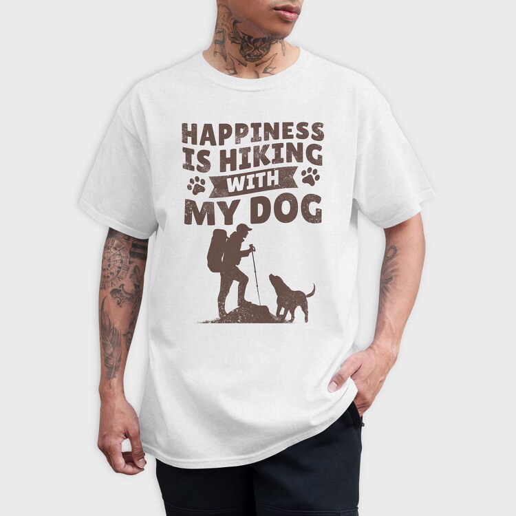 Hiking With Dog My, Tricou Barbati (Unisex)