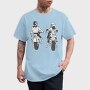 Motorcycle Couple Holding Hands Biker, Tricou Barbati (Unisex)