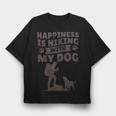 Hiking With Dog My, Tricou Oversize Barbati (Unisex)