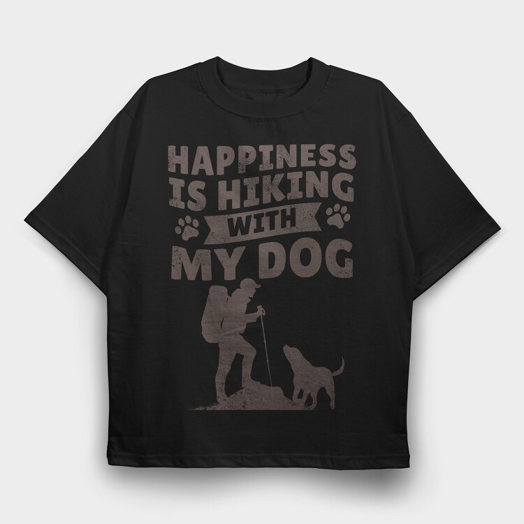Hiking With Dog My, Tricou Oversize Barbati (Unisex)