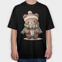 Winter Bear Coffee, Tricou Oversize Barbati (Unisex)