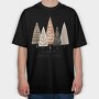 Winter Wishes Trees, Tricou Oversize Barbati (Unisex)