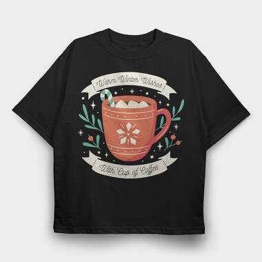 Christmas Coffee Cup, Tricou Oversize Barbati (Unisex)