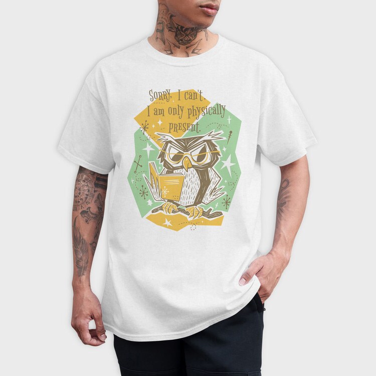 Reading Owl Retro, Tricou Barbati (Unisex)