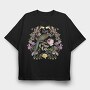 Bird In Floral Wreath Tote Flowers Live, Tricou Oversize Barbati (Unisex)