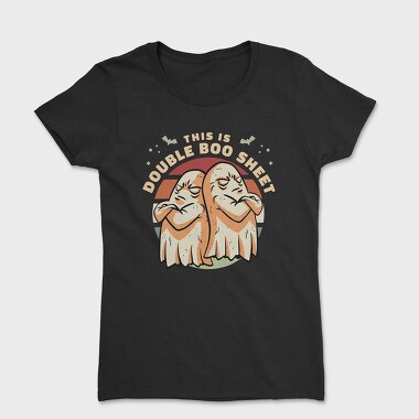 Double Boo Sheet Funny Halloween Ghosts Pun, Tricou Femei