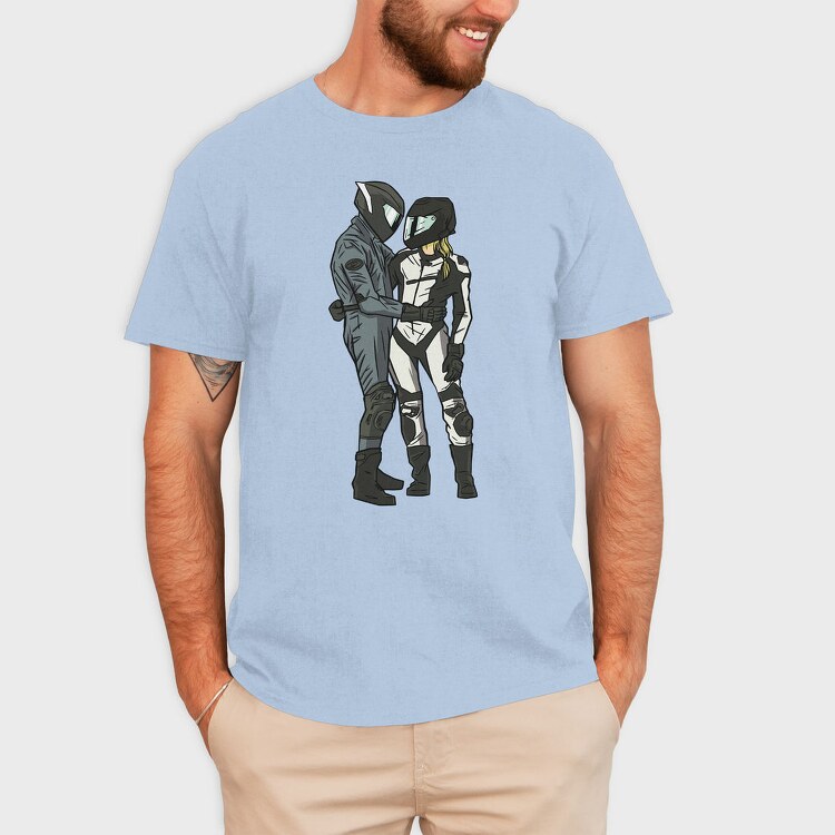 Motorcyclist Couple Love, Tricou Barbati (Unisex)