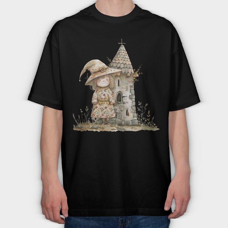 Witchy Hat Gnome, Tricou Oversize Barbati (Unisex)
