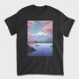 Mount Fuji Japanese Landscape Poster, Tricou Barbati (Unisex)