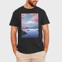 Mount Fuji Japanese Landscape Poster, Tricou Barbati (Unisex)
