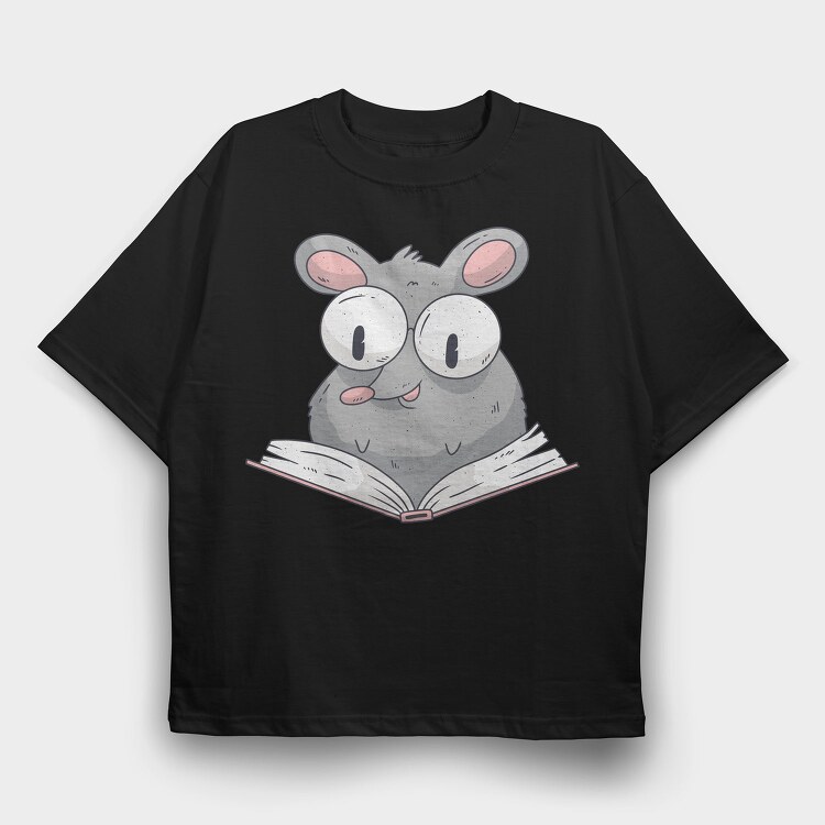 Reading Rat, Tricou Oversize Barbati (Unisex)