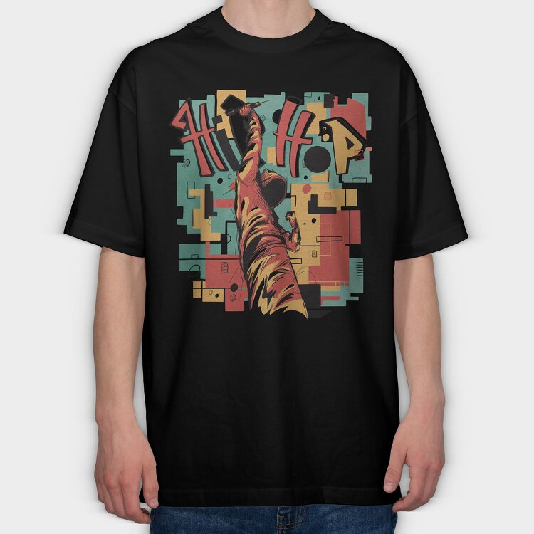 Hip Hop Musician Abstract Music, Tricou Oversize Barbati (Unisex)