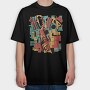 Hip Hop Musician Abstract Music, Tricou Oversize Barbati (Unisex)