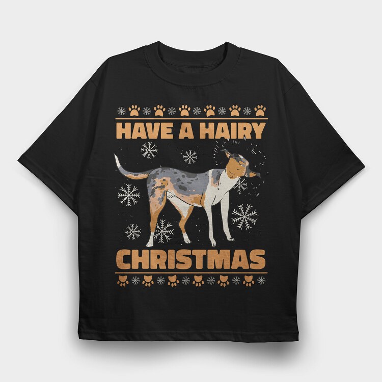 Christmas Dog Hair X Mas, Tricou Oversize Barbati (Unisex)
