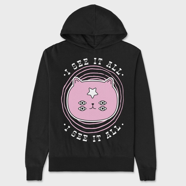 I See It All Cat, Hanorac Oversize Barbati (Unisex)
