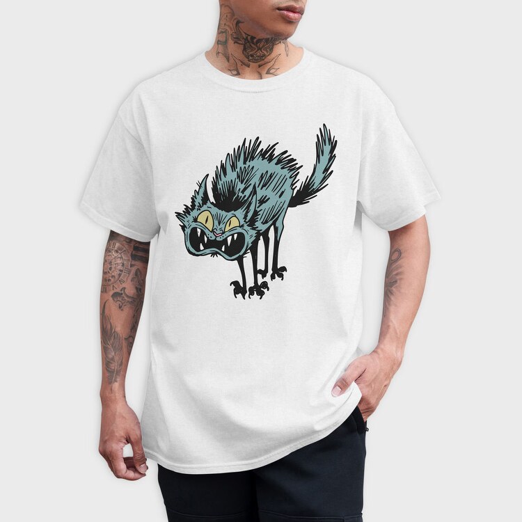 Spooky Cat Grin, Tricou Barbati (Unisex)