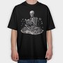 Reading Skeleton, Tricou Oversize Barbati (Unisex)
