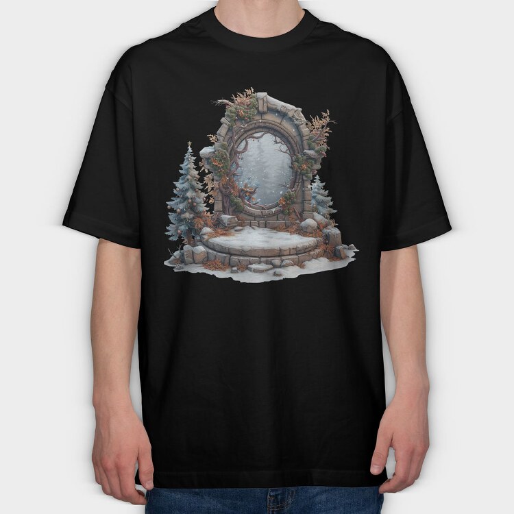 Winter Miracle Garden, Tricou Oversize Barbati (Unisex)