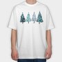 Winter Christmas Trees, Tricou Oversize Barbati (Unisex)