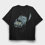 Spooky Cat Grin, Tricou Oversize Barbati (Unisex)
