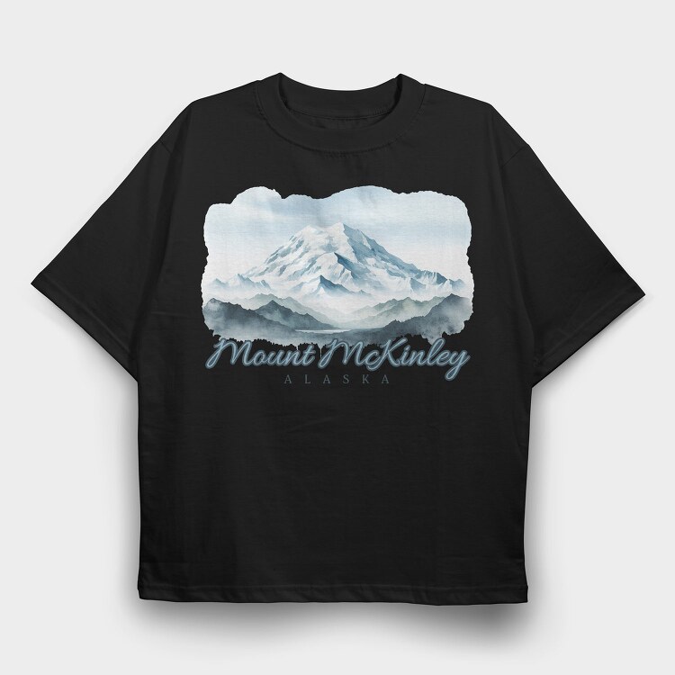 Mount Mckinley Alaska, Tricou Oversize Barbati (Unisex)