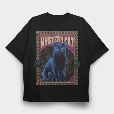 Black Cat Mystery, Tricou Oversize Barbati (Unisex)