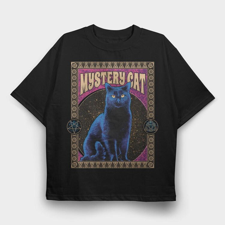 Black Cat Mystery, Tricou Oversize Barbati (Unisex)